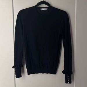 Zara Knit Dark Blue Sweater with Pearl detail
